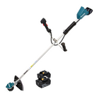 Desbrozadora de batería Makita DUR 368 AT 36 V (2 x 18 V) de dos mangos sin escobillas + 2x batería 5,0 Ah - sin cargador