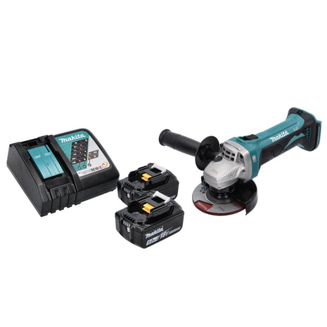 Makita DGA 452 RT Meuleuse d'angle sans fil 18 V 115 mm + 2x Batteries 5,0 Ah + Chargeur