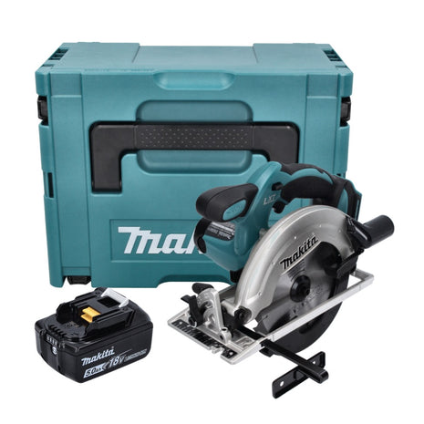 Makita DSS 611 T1J Scie circulaire sans fil 18 V 165 mm + 1x Batterie 5,0 Ah + Coffret Makpac - sans chargeur