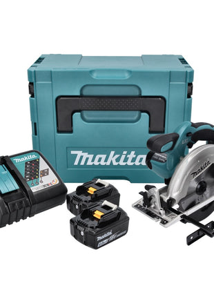 Sierra circular de batería Makita DSS 611 RGJ 18 V 165 mm + 2 baterías 6,0 Ah + cargador + Makpac