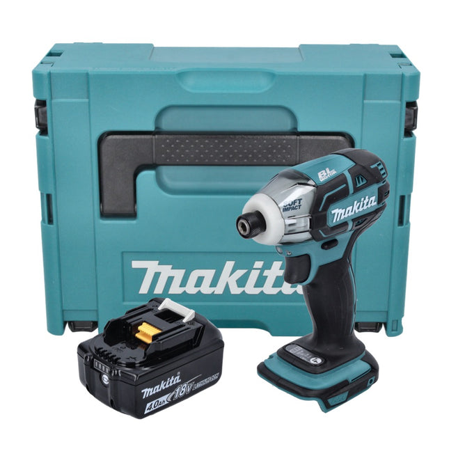 Makita DTS 141 M1J Akku Impulsschrauber 18 V 40 Nm 1/4" Brushless + 1x Akku 4,0 Ah + Makpac - ohne Ladegerät