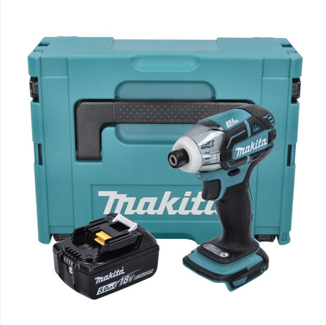 Makita DTS 141 T1J Visseuse à impulsions sans fil 18 V 40 Nm 1/4'' Brushless + 1x batterie 5,0 Ah + Makpac - sans chargeur