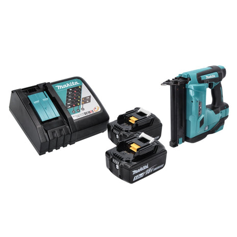 Clavadora con cabezal de batería Makita DBN 500 RT 18 V 15-50 mm + 2 baterías 5,0 Ah + cargador