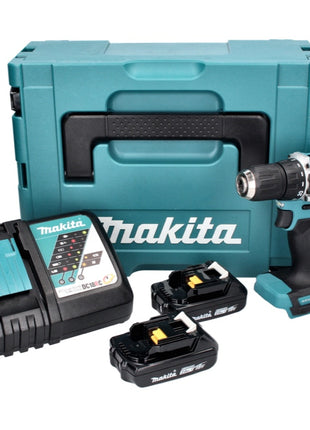 Makita DDF 487 RAJ taladro atornillador inalámbrico 18 V 40 Nm sin escobillas + 2 baterías 2,0 Ah + cargador + Makpac