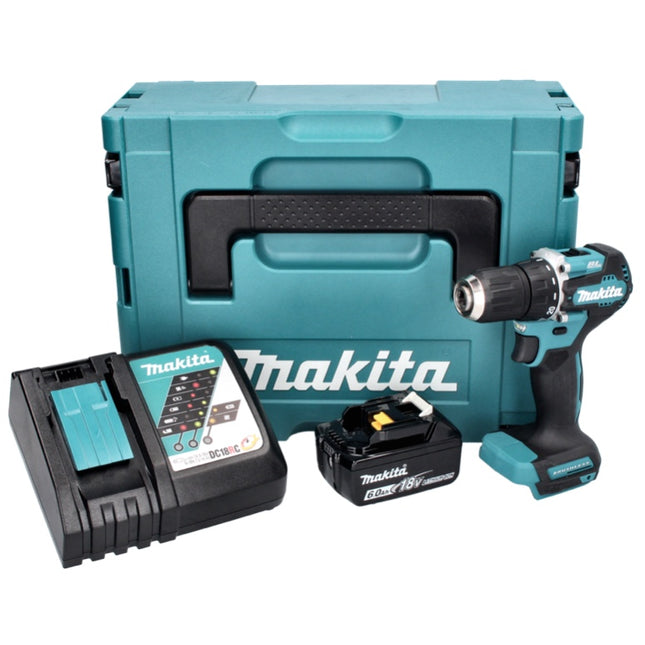 Makita DDF 487 RG1J Akku Bohrschrauber 18 V 40 Nm Brushless + 1x Akku 6,0 Ah + Ladegerät + Makpac - Toolbrothers