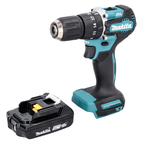 Taladro percutor inalámbrico Makita DHP 487 A1 18 V 40 Nm sin escobillas + 1x batería 2,0 Ah - sin cargador