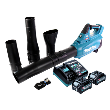 Makita UB 001 GD201 Akku Gebläse Laubbläser 40 V max. Brushless + 2x Akku 2,5 Ah + Ladegerät