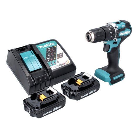 Makita DHP 487 RA trapano a percussione a batteria 18 V 40 Nm brushless + 2x batteria ricaricabile 2,0 Ah + caricabatterie