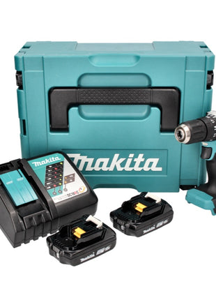 Makita DHP 487 RAJ Perceuse-visseuse à percussion sans fil 18 V 40 Nm Brushless + 2x Batteries 2,0 Ah + Chargeur + Makpac