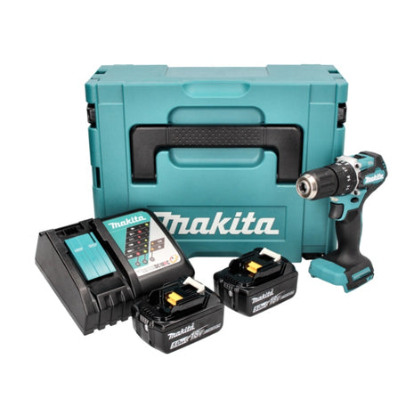 Makita DHP 487 RTJ Akku Schlagbohrschrauber 18 V 40 Nm Brushless + 2x Akku 5,0 Ah + Ladegerät + Makpac - Toolbrothers