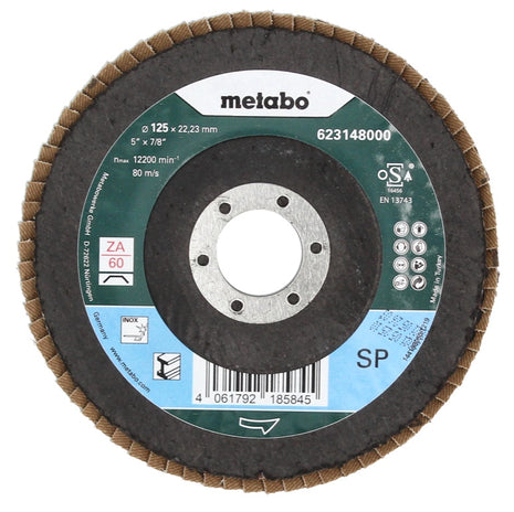 Disco de lijado de láminas Metabo, disco dentado P 60 125 mm 22,23 mm (10 x 623148000) para amoladoras angulares