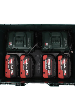 Kit de base Metabo 18 V LiHD + 4x batteries 4,0 Ah + 2x chargeur ASC 55 + metaBOX