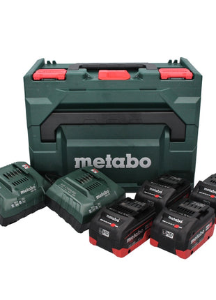 Set básico Metabo 18 V LiHD + 4x baterías 5,5 Ah + 2x cargador ASC 55 + metaBOX