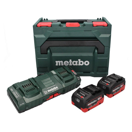 Set básico Metabo 18 V LiHD + 2x batería 8,0 Ah + cargador ASC 145 DUO + ​​metaBOX