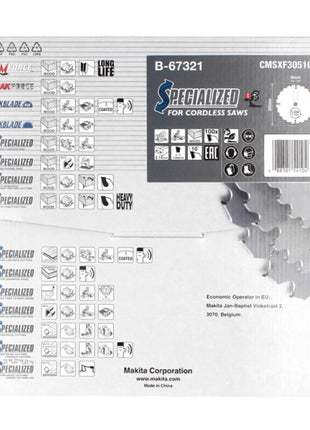 Makita CMSXF305100G SPECIALIZED EFFICUT Lame de scie pour bois 305 x 2,15 x 30 mm - 100 dents (B-67321)