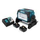 Makita DML 809 RF foco de construcción LED con batería 18 V 10000 lm + 2x baterías 3,0 Ah + cargador