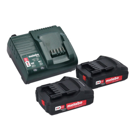 Metabo SB 18 Trapano avvitatore con percussione a batteria 18V 48 Nm ( 602245880 ) + 2x Batterie 2,0 Ah + Caricabatterie + Se di 88 punte per foratura + Valigetta