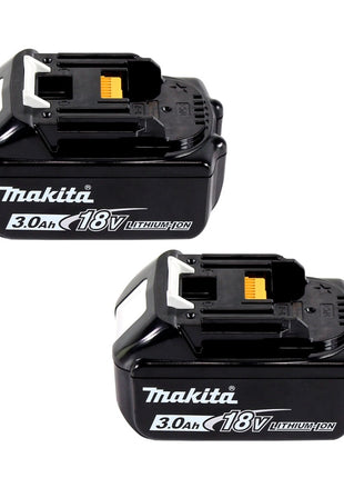 Makita Power Source Kit 18 V : 2x BL 1830 B Batteries 3,0 Ah + DC 18 SH Chargeur double + Makpac (197599-5) (199687-4)