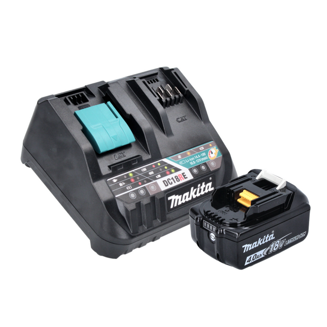 Kit di alimentazione Makita 18 V con 1x batteria BL 1840 B 4,0 Ah ( 197265-4 ) + caricabatteria rapido DC 18 RE Multi ( 198720-9 )
