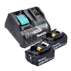 Kit di alimentazione Makita 18 V con 2x batteria BL 1840 B 4,0 Ah ( 2x197265-4 ) + caricatore rapido DC 18 RE Multi ( 198720-9 )