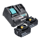 Makita Power Source Kit 18 V avec 2x BL 1840 B batterie 4,0 Ah ( 2x197265-4 ) + DC 18 RE Multi chargeur rapide ( 198720-9 )