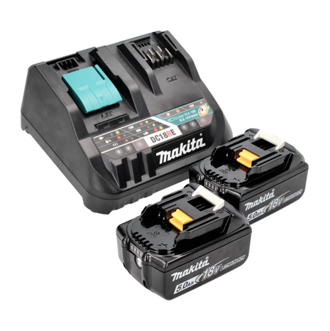 Makita Power Source Kit 18 V mit 2x BL 1850 B Akku 5,0 Ah ( 2x 197280-8 ) + DC 18 RE Multi Schnell Ladegerät ( 198720-9 )