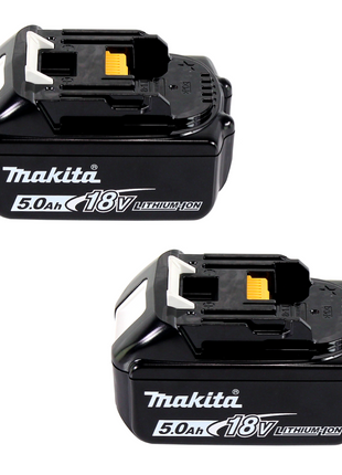 Kit de fuente de alimentación Makita de 18 V con 2 baterías BL 1850 B de 5,0 Ah (2x 197280-8) + cargador rápido múltiple DC 18 RE (198720-9)