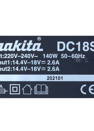 Makita Power Source Kit 18 V avec 2x BL 1840 B4,0 Ah batterie ( 197265-4 ) + DC 18 SH double chargeur ( 199687-4 )