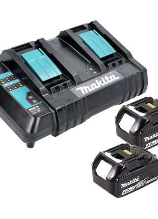 Makita Power Source Kit 18 V avec 2x BL 1840 B4,0 Ah batterie ( 197265-4 ) + DC 18 SH double chargeur ( 199687-4 )