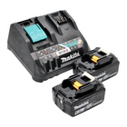 Makita Power Source Kit 18 V avec - 2x Batteries BL 1860 B 6,0 Ah (2x 197422-4) + Chargeur rapide multiple DC 18 RE (198720-9)