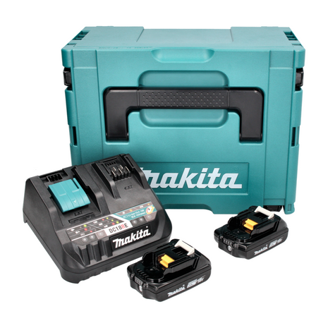 Makita Power Source Kit 18 V mit 2x BL 1820 B Akku 2,0 Ah ( 2x 197254-9 ) + DC 18 RE Multi Schnell Ladegerät ( 198720-9 ) + Makpac