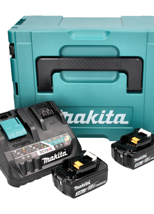 Makita Power Source Kit 18 V mit 2x BL 1830 B Akku 3,0 Ah ( 2x 197599-5 ) + DC 18 RE Multi Schnell Ladegerät ( 198720-9 ) + Makpac