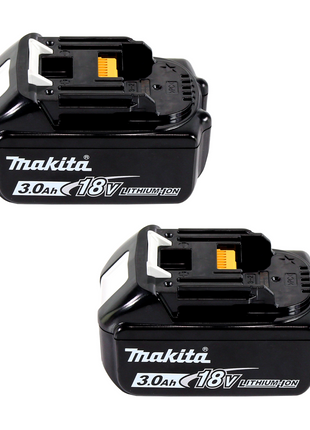 Kit de fuente de alimentación Makita de 18 V con 2 baterías BL 1830 B de 3,0 Ah (2x 197599-5) + cargador multirápido DC 18 RE (198720-9) + Makpac