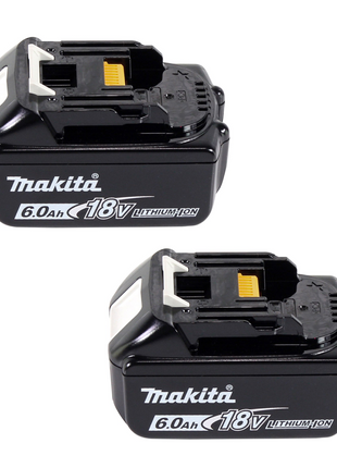 Makita Power Source Kit 18 V avec - 2x Batteries BL 1860 B 6,0 Ah (2x 197422-4) + Chargeur rapide multi DC 18 RE (198720-9) + Makpac