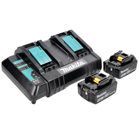 Makita Power Source Kit 18 V avec 2x BL 1850 B5,0 Ah batterie ( 197280-8 ) + DC 18 SH double chargeur ( 199687-4 )