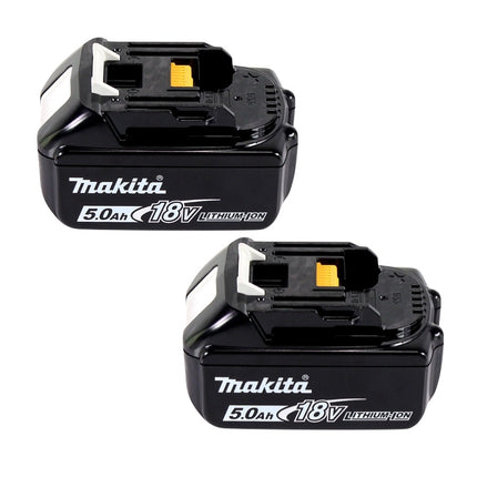 Kit di alimentazione Makita 18 V con 2x batteria BL 1850 B 5,0 Ah ( 197280-8 ) + caricabatterie doppio DC 18 SH ( 199687-4 )