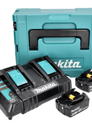 Makita Power Source Kit 18 V mit 2x BL 1860 B 6,0 Ah Akku ( 197422-4 ) + DC 18 SH Doppel Ladegerät ( 199687-4 ) + Makpac