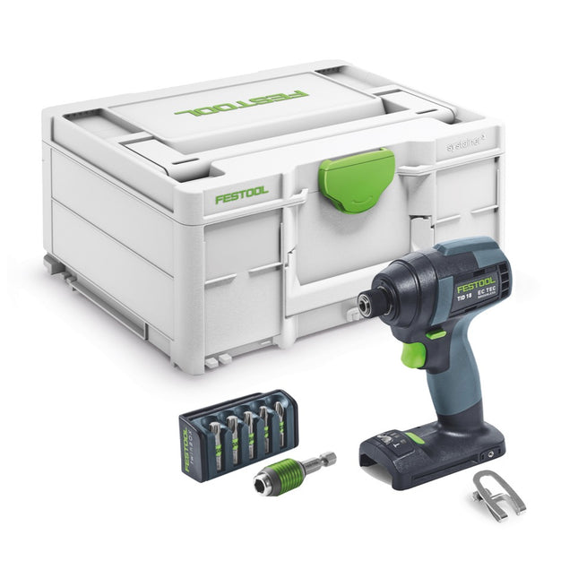 Avvitatore a impulsi a batteria Festool TID 18-Basic 18 V 180 Nm 1/4" ( 576481 ) + set di punte da 6 pezzi + systainer - senza batteria, senza caricabatterie