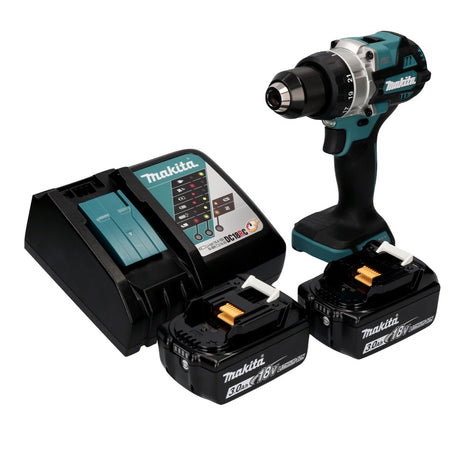 Makita DDF 486 RF taladro atornillador inalámbrico 18 V 130 Nm sin escobillas + 2 baterías 3,0 Ah + cargador