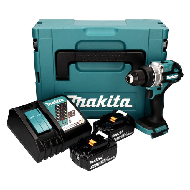 Makita DDF 486 RFJ Akku Bohrschrauber 18 V 130 Nm Brushless + 2x Akku 3,0 Ah + Ladegerät + Makpac