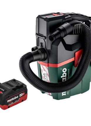 Metabo AS 18 HEPA PC Compact Akku Sauger 18 V 6 l Nass und Trocken Sauger mit Blasfunktion + 1x Akku 5,5 Ah - ohne Ladegerät