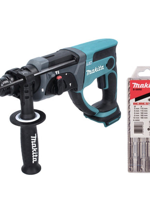 Martillo combinado a batería Makita DHR 202 Z 18 V 2,0 J SDS Plus + juego de taladro de 5 piezas - sin batería, sin cargador