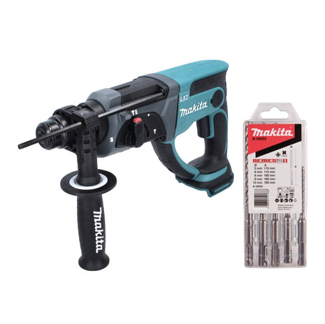 Makita DHR 202 Z Akku Kombihammer 18 V 2,0 J SDS Plus + 5 tlg. Bohrer Set - ohne Akku, ohne Ladegerät