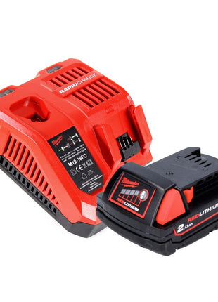 Milwaukee M18 FMT-201X FUEL Battery Multitool 18 V Brushless + 1x batterie 2,0 Ah + chargeur + 7 pcs. tools Set d'accessoires + HD Box