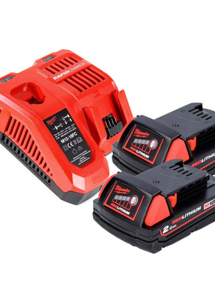 Milwaukee M18 FMT-202X FUEL Akku Multitool 18 V Brushless + 2x Akku 2,0 Ah + Ladegerät + 7 tlg. Zubehör Set + HD Box