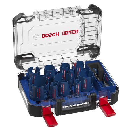 Bosch EXPERT Juego de sierras perforadoras para materiales de construcción 20 - 76 mm 15 piezas (2608900489) Carburo universal - sucesor de 2608580870