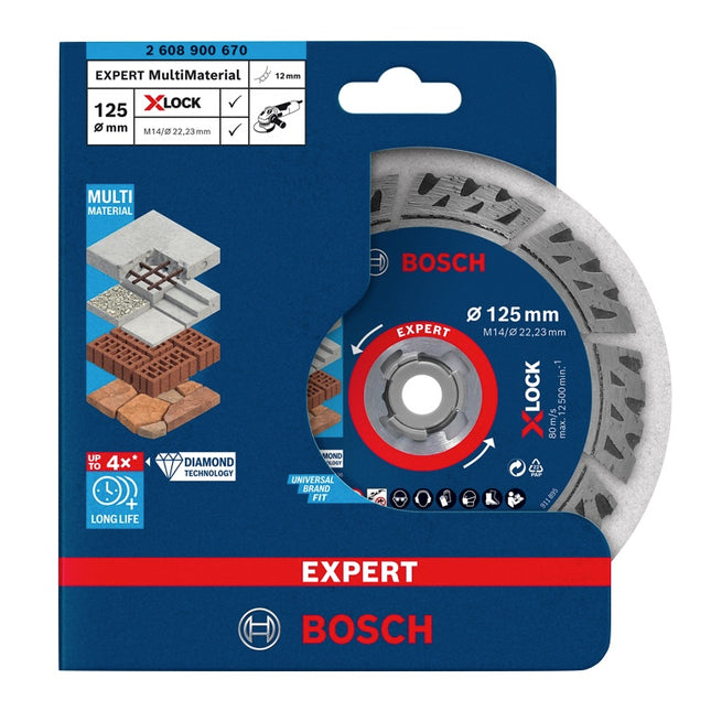 Bosch EXPERT Multi Material Diamant Trennscheibe 125 x 22,23 x 2,4 mm X-LOCK ( 2608900670 ) - Nachfolger von 2608615161 - Toolbrothers