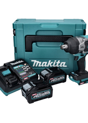 Llave de impacto a batería Makita TW 001 GM201 40 V máx. 1800 Nm Brushless XGT + 2x batería 4,0 Ah + cargador + Makpac