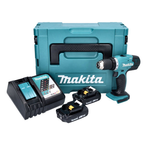 Makita DDF 453 RAJ Akku Bohrschrauber 18 V 42 Nm + 2x Akku 2,0 Ah + Ladegerät + Makpac