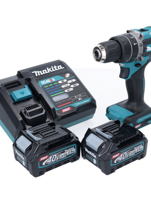 Taladro percutor inalámbrico Makita HP 002 GD201 40 V 64 Nm sin escobillas + 2 baterías 2,5 Ah + cargador